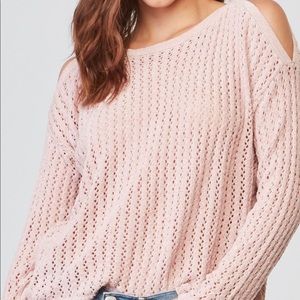 Chenille cold shoulder sweater
